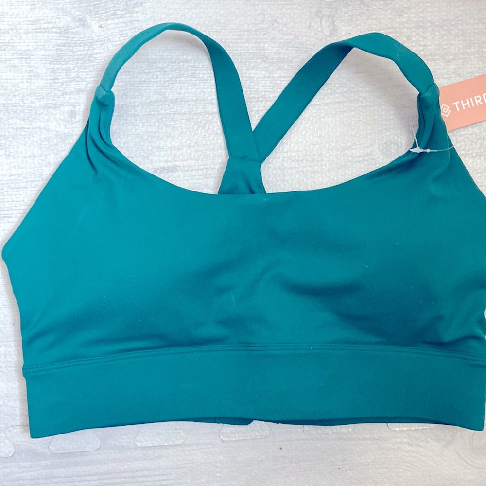 Thirdlove medium green sports bra.